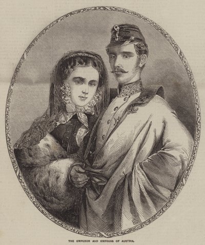 Avusturya İmparatoru ve İmparatoriçesi (gravür) by English School