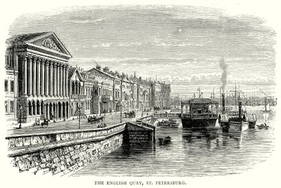 İngiliz Rıhtımı, St Petersburg (gravür) by English School