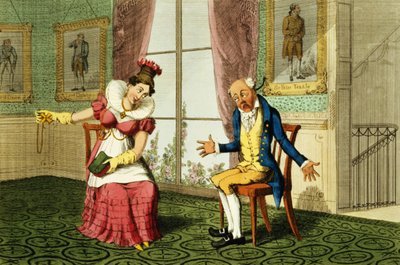 Pozlama, pub. G. Humphrey, 1821 (renkli gravür) by English School