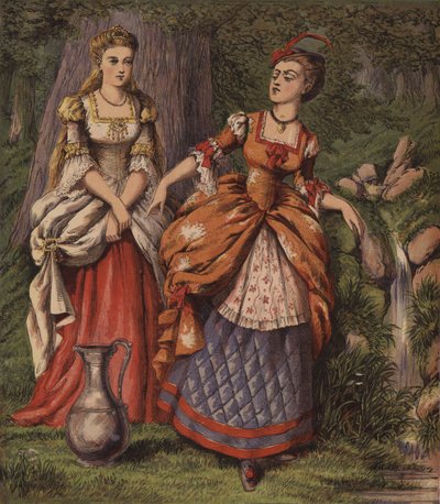 Çeşmedeki Peri veya İki Kız (renkli taş) by English School