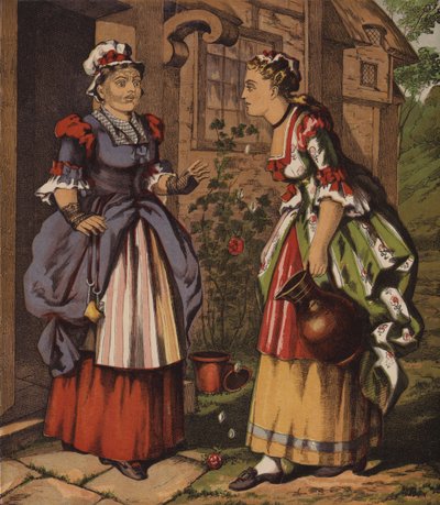 Çeşmedeki Peri veya İki Kız (renkli taş) by English School
