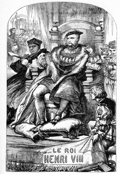 Sekizinci Kral Henry'nin Hayatının Ünlü Tarihi - “” William Shakespeare tarafından tamamlanan eserlerde” illüstrasyon 1866 - Bu baskının çizimleri ve genel biçimi, Cassell'in Londra'da yayınlanan resimli Shakespeare'inden ödünç alınmıştır. by English School