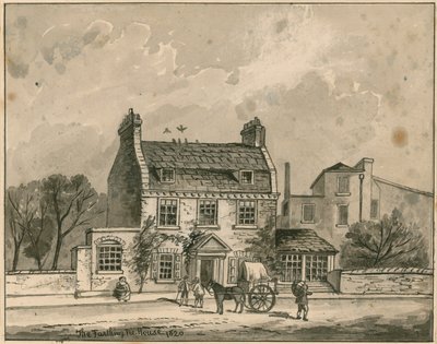 Farthing Pie House, Londra, 1820 tarihli orijinal çizim (kağıt üzerinde wc) by English School