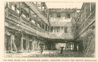 Four Swans Inn, Bishopsgate Caddesi by English School