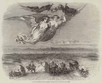 Milletlerin Buluşması, Alegorik Tasarım Johannot (gravür) by English School
