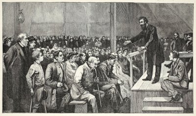 General, Quaker Mezarlığındaki Çadırda Bir Toplantıya Sesleniyor by English School