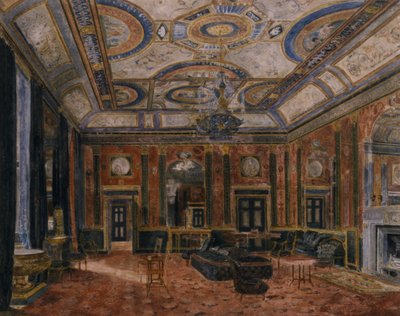 The Glass Drawing Room, Northumberland House, 1870 dolayları (suluboya) by English School
