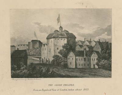 The Globe Theatre, Bankside, Southwark, Londra by English School