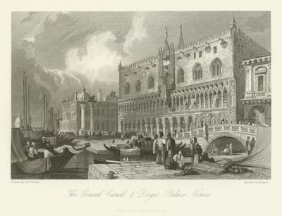 Büyük Kanal ve Doges Sarayı, Venedik, 1844 by English School