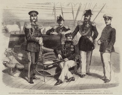 Rusya Büyük Dükü Konstantin ve Suite, "General-Amiral"in Quartergüvertinde by English School