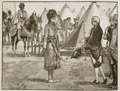 Büyük Moğol İngiliz kampına giriyor, 1765, Cassells Illustrated History of England