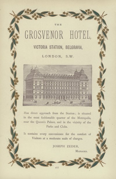 Grosvenor Oteli (gravür) by English School