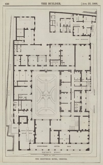 Grosvenor Hotel, Chester (gravür) by English School