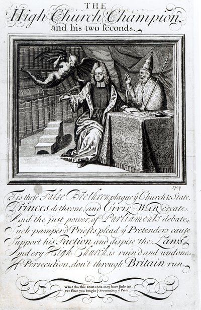 Yüksek Kilise Şampiyonu ve iki saniyesi, 1709 by English School