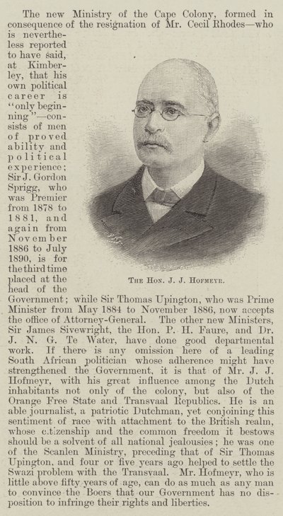 Saygıdeğer JJ Hofmeyr (gravür) by English School