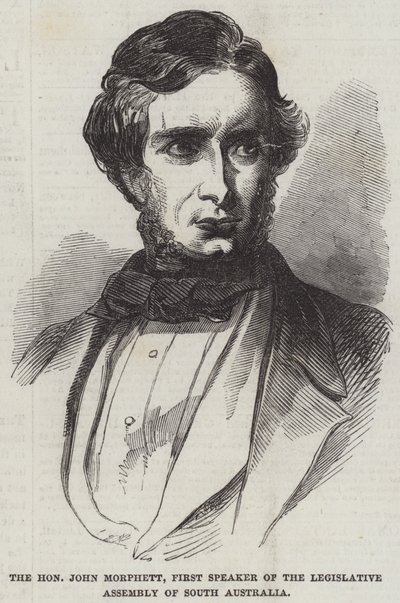 Saygıdeğer John Morphett, Güney Avustralya Yasama Meclisinin Birinci Başkanı (gravür) by English School