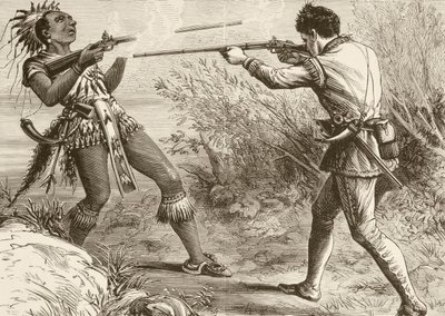 Kızılderili şef Paugus bir İngiliz milis tarafından öldürüldü (lito) by English School