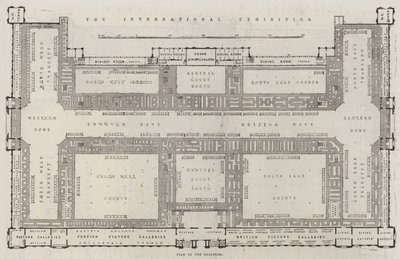 Uluslararası Sergi, Galerilerin Planı (gravür) by English School