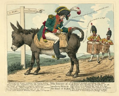 Modern Bir Kahramanın Elba Adasına Yolculuğu, pub. Londra, 1814 by English School