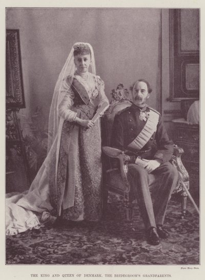 Danimarka Kralı ve Kraliçesi, Damatın Dedesi (gravür) by English School