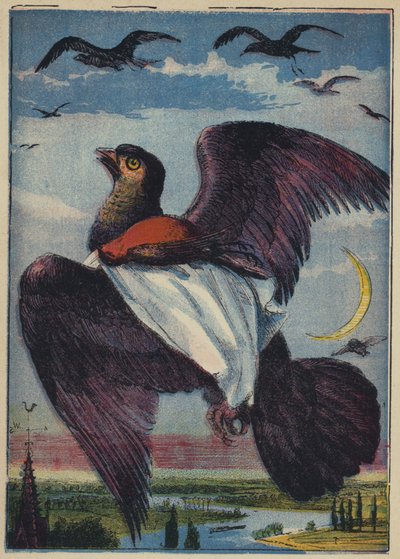 Uçurtma ve Horoz Robin (renkli taş baskı) by English School