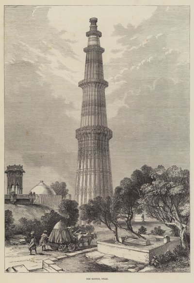 Kootub, Delhi (gravür) by English School