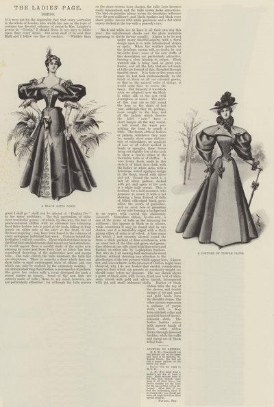Bayanlar Sayfası, Elbise (litho) by English School
