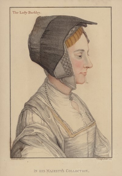 Lady Barkley (renkli gravür) by English School