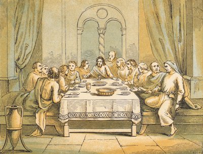Son Akşam Yemeği (renkli gravür) by English School