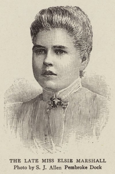 Geç Bayan Elsie Marshall (gravür) by English School