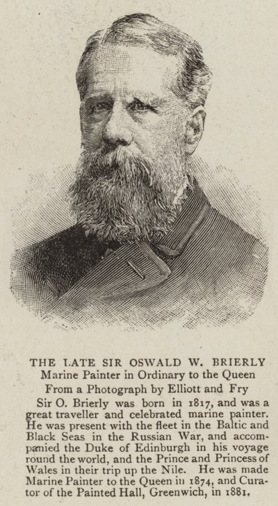 Geç Sir Oswald W Brierly (gravür) by English School