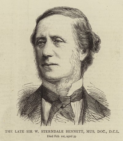 Geç Sir W Sterndale Bennett, Muş Doc, DCL (gravür) by English School
