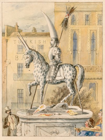 Leicester Meydanı heykeli 17 Ekim 1866 by English School