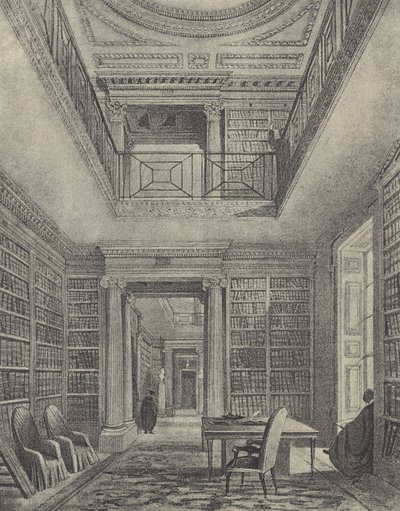 Kütüphane, 1844 (gravür) by English School