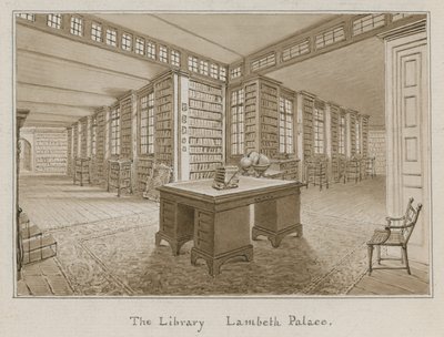 The Library, Lambeth Palace, Londra (kağıt üzerinde wc) by English School