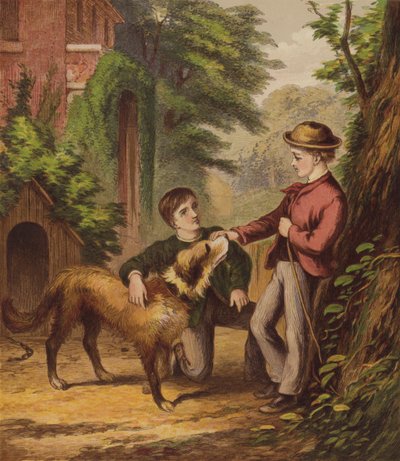 Küçük Köpek Trusty (renkli taş baskı) by English School