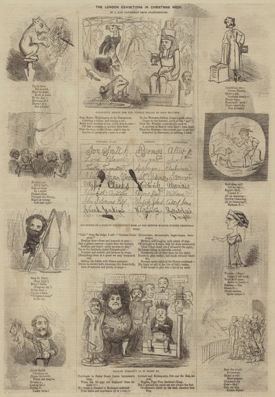 Noel Haftasında Londra Sergileri (gravür) by English School