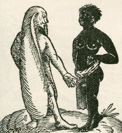 Uzun Kulaklı Adam Hizmetçisini Azarlar. Uzun Kulaklı erkeklerin Afrika'da yaşadığı söyleniyordu. Bir kulağının üzerine yatarak uyudukları ve diğerinin onları bir battaniye gibi örttüğü söylendi. 1897'de yayınlanan The Strand Magazine'den. by English School