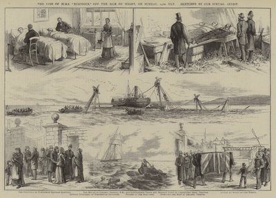 HMS "Eurydice "in 24. Pazar günü Wight Adası açıklarında kaybı (gravür) by English School