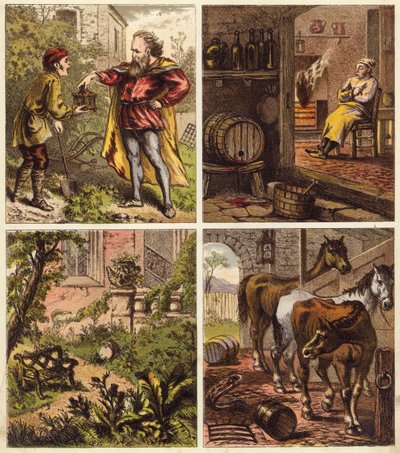 Sihirli Tabut (renkli taş baskı) by English School