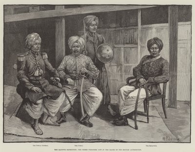 Manipur Seferi, Artık İngiliz Yetkililerin Elinde Üç Mahkûm (gravür) by English School