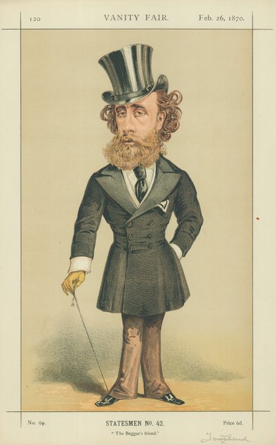Marquis (John) Townshend, Dilencilerin Arkadaşı, 26 Şubat 1870, Vanity Fair karikatürü by English School