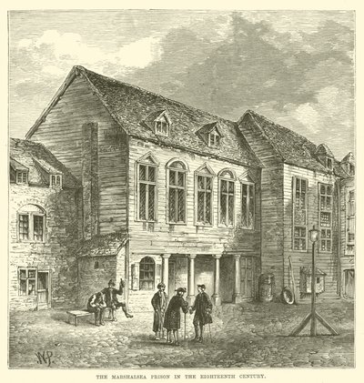 On sekizinci yüzyılda Marshalsea Hapishanesi (gravür) by English School