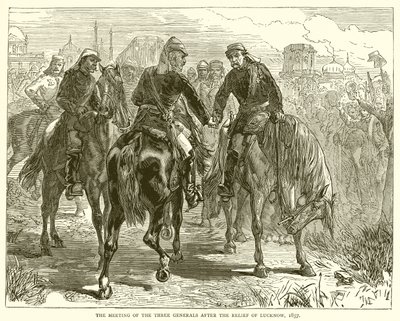 Lucknow Kurtuluşundan Sonra Üç Generalin Toplantısı, 1857 by English School
