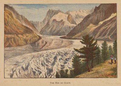 The Mer de Glace (renkli taş baskı) by English School
