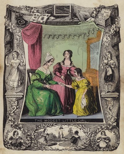 Mütevazı Küçük Kız (renkli gravür) by English School