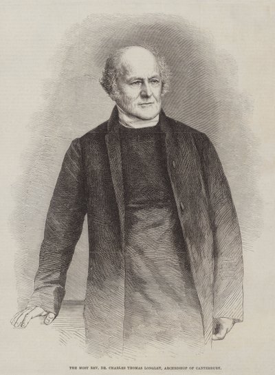 En Muhterem Dr Charles Thomas Longley, Canterbury Başpiskoposu (gravür) by English School