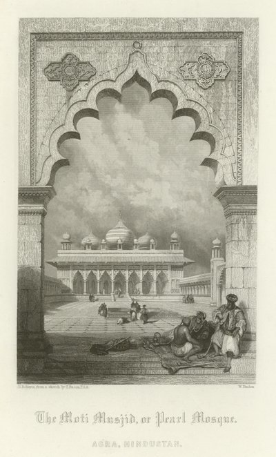 Moti Mescidi veya İnci Camii, Agra, Hindistan by English School