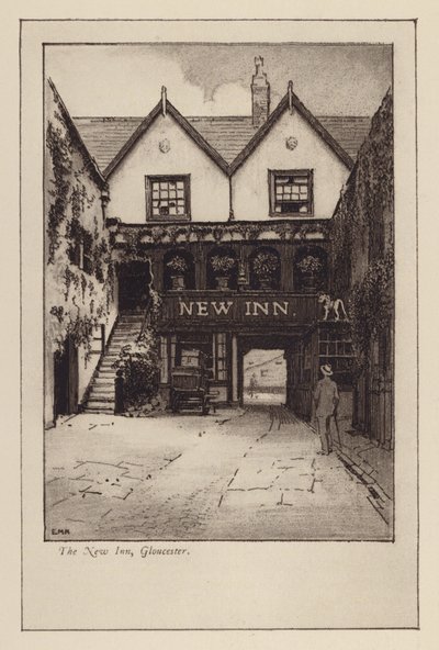 The New Inn, Gloucester (lito) by English School