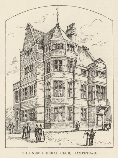 Yeni Liberal Kulüp, Hampstead (gravür) by English School
